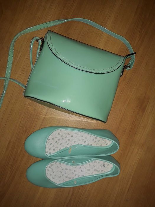 Zestaw spódnica + baletki + torebka