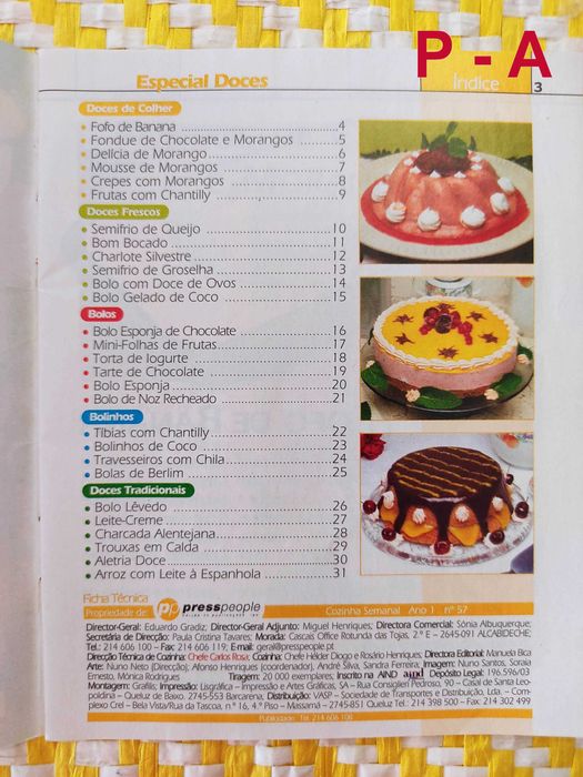 RECEITAS DE COZINHA – Pack A  - Revista Cozinha Semanal