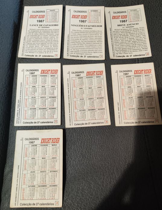 Conjunto de 22 calendários da série Knight Rider