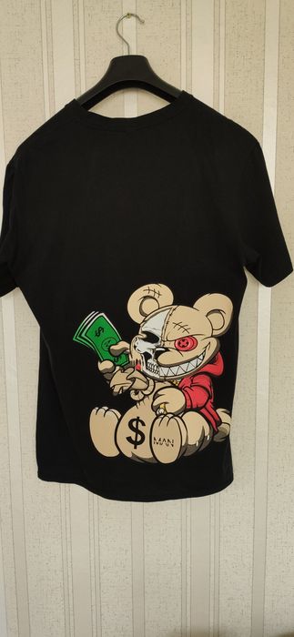 Koszulka  t-shirt  czarny  oversize BoohooMAN Ofcial  Man Teddy money.