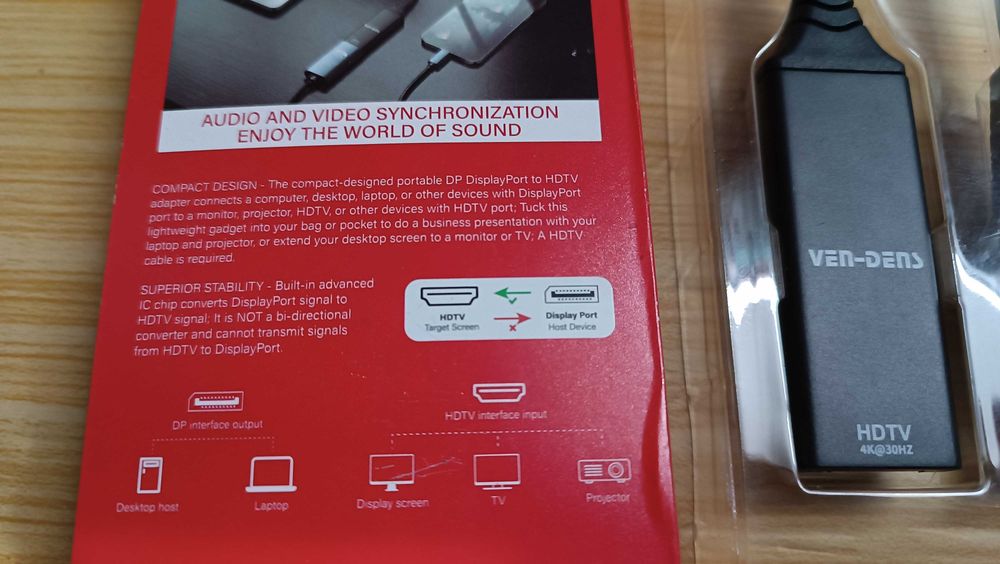 Адаптер VEN-DENS VD-ADP022 DisplayPort - HDMI