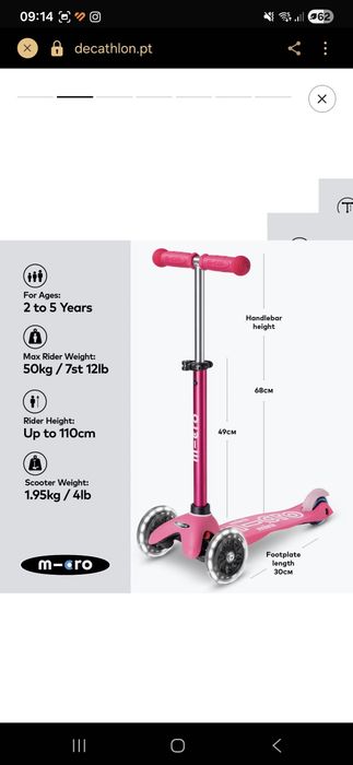 Trotinete Micro 3 rodas MiniDeluxe Led
