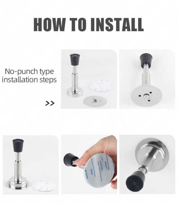 Регульований стопер для дверей | Настінний обмежувач-відбійник