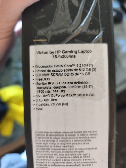 HP Victus 15 RTX5050 16GB I5