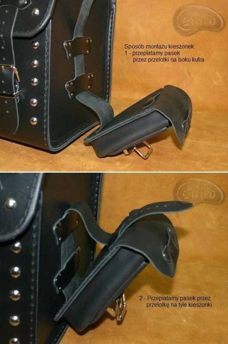 Kufer K280 z zamkiem, kieszonkami oraz nakładkami