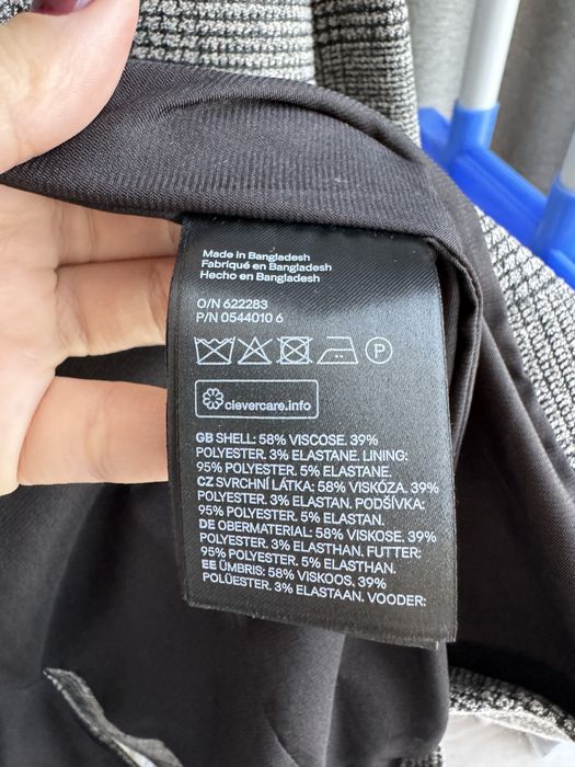 Піджак картатий подовжений жіночий H&M