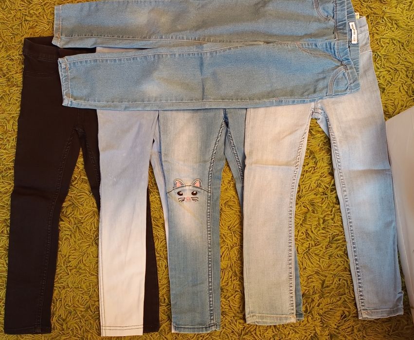 5 par spodni paka dżinsy jegginsy joggersy h&m reserved 110