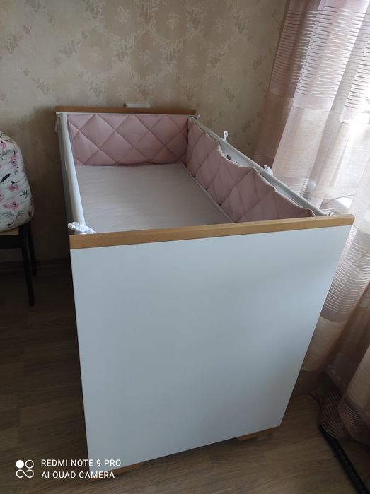 Кроватка детская Верес с матрасом и мягким бортиком