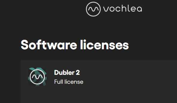 Vochlea Dubler 2 - licencja z oficjalnym transferem na nowy email