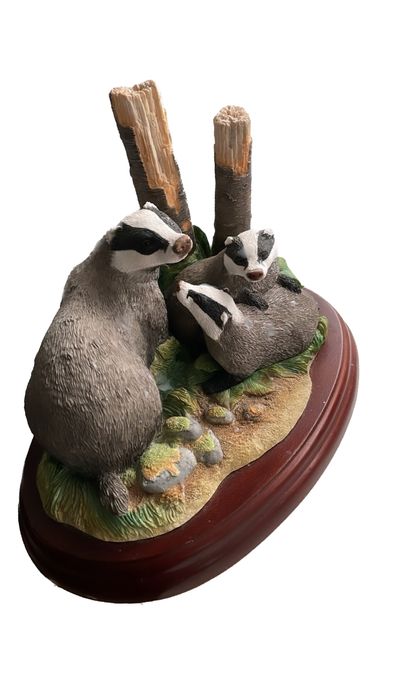 Mammals A20449 duża  figurka borsuki Badger & Young Border Fine arts
