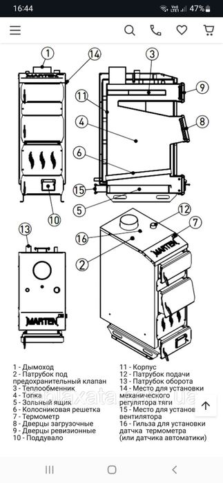 Твердопалевний котел Marten Praktik 15кВт