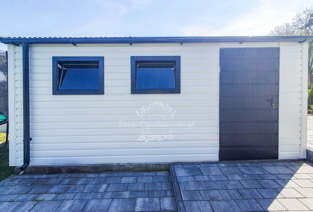 Schowek Domek Ogrodowy 4x5m Drzwi 2x Rynny  Dach dwuspadowy ID650