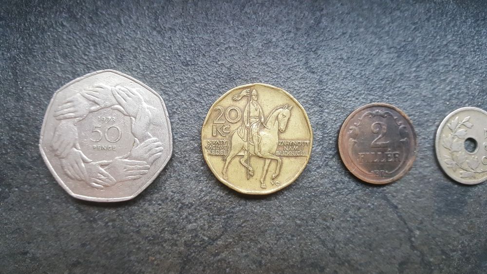 Stare monety z różnych krajów Europy