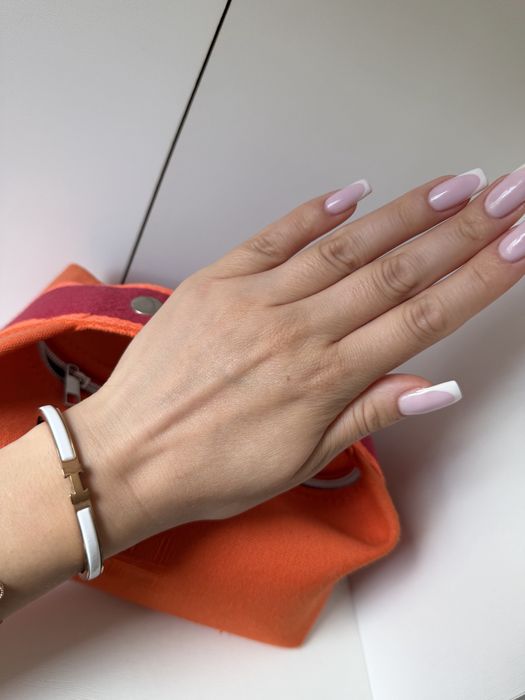 Браслет жосткий стиль Hermes тонка серія розовое золото