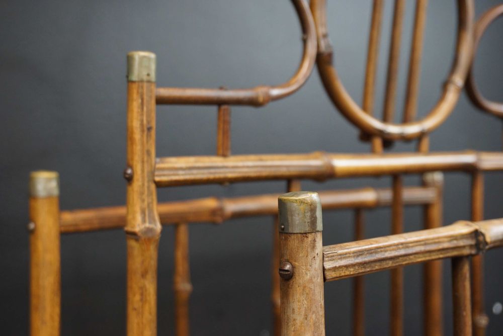 Bambusowa etażerka gazetnik przedwojenny bambus jak Thonet
