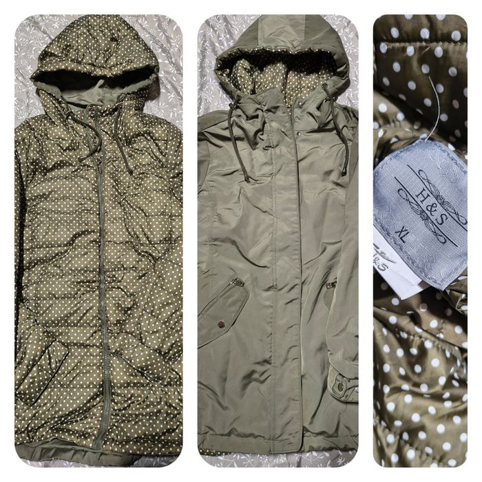 Kurtka dwustronna parka khaki H&S roz. 40