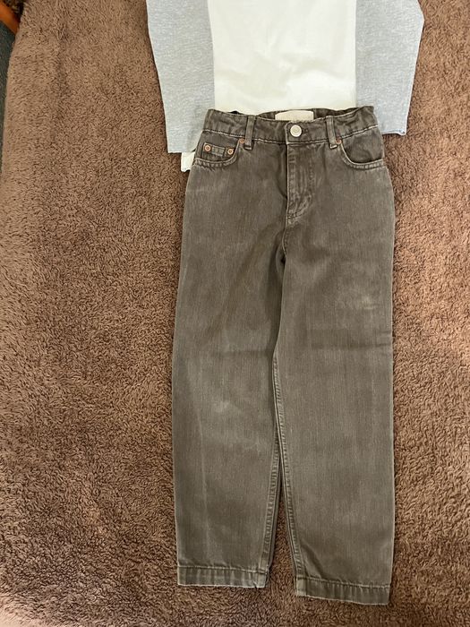 Костюм джинсы и лонгслив zara 122;джинсы коричневые zara,реглан zara,коричневые джинсы