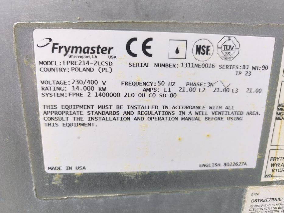 Frytkownica Frymaster, okazja