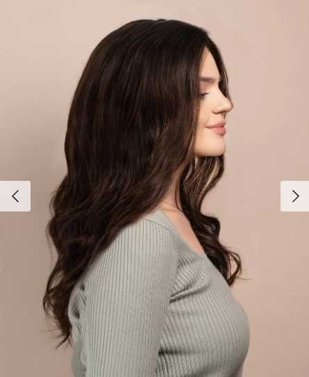 Peruka Lace Front 18" chocolate brown - 100% Prawdziwe Włosy