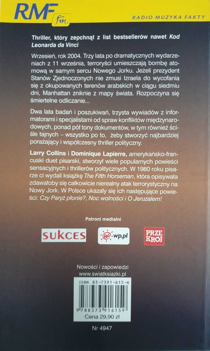 Czy nowy Jork płonie. Larry Collins. Sensacja. Thriller