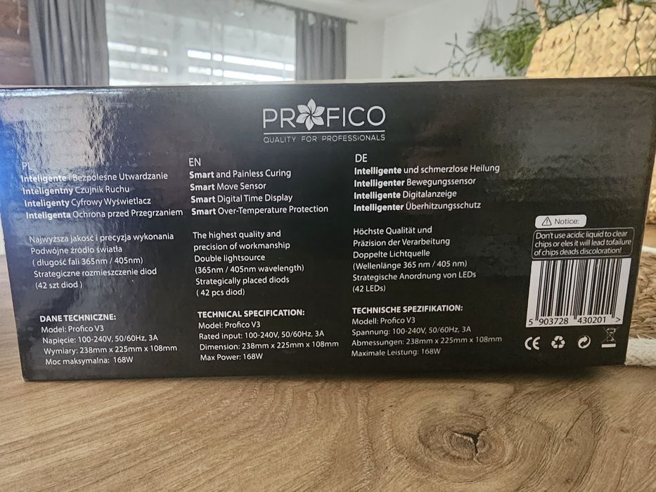 Lampa UV/LED Profico V3 168W – stan idealny, jak nowa