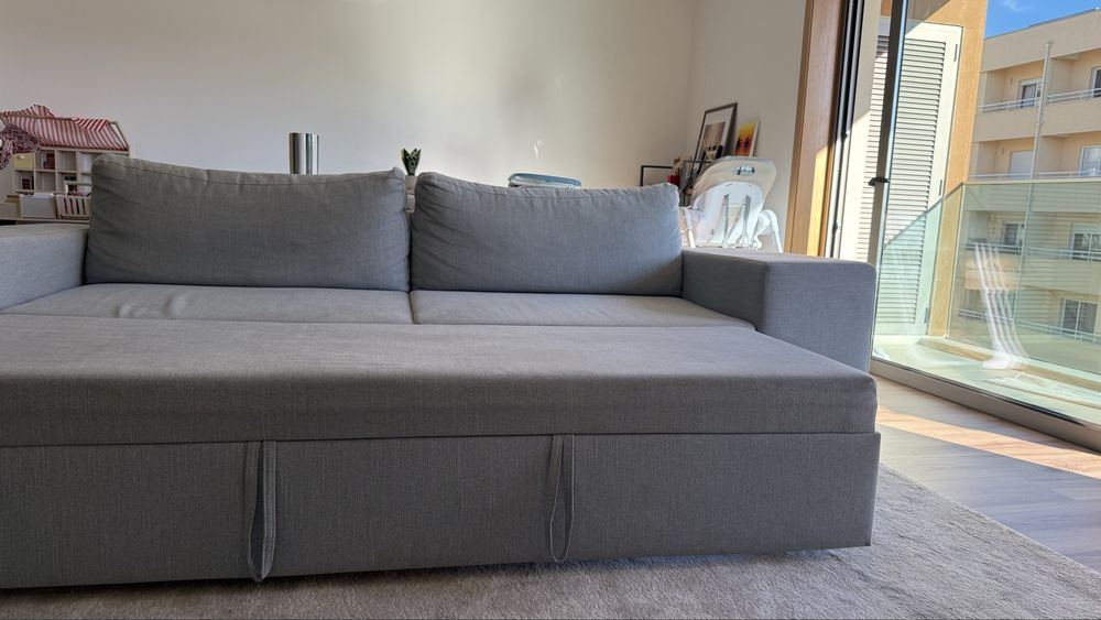 Sofá-cama cizento
