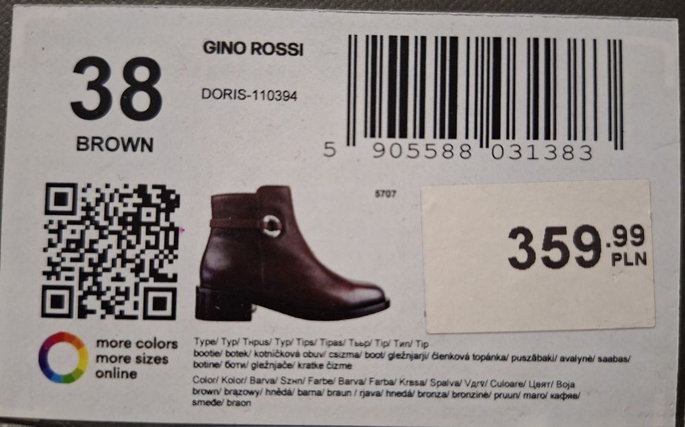 Botki, półbuty Gino Rossi skórzane