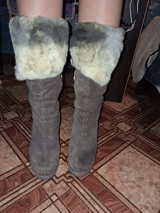 Зимові замшеві  сапоги