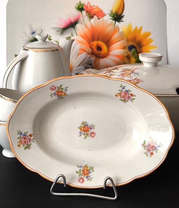 Półmisek + kabaret Chodzież piękna stara porcelana