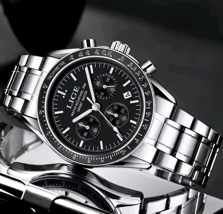 Кварцовий чоловічий годинник Lige. Мілітарі. Спорт Японський механізм