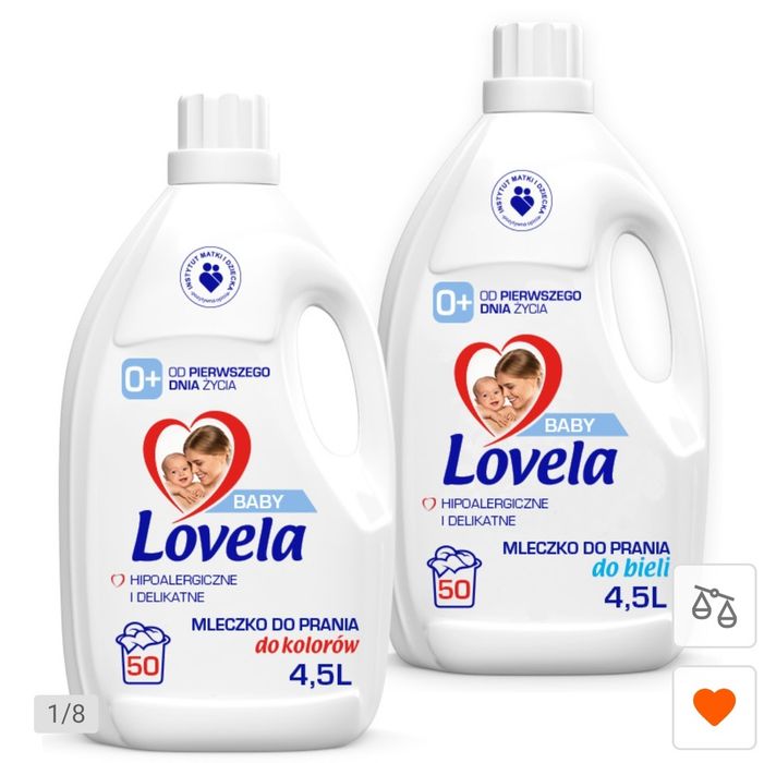 Nowy zestaw mleczka do prania Lovela 2 x 4.5l