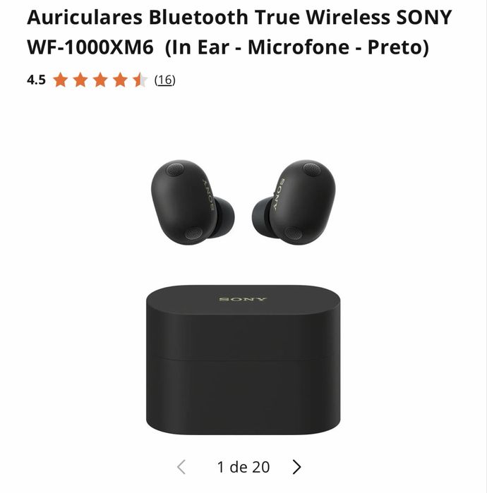 SONY WF-1000XM6 com caixa e factura
