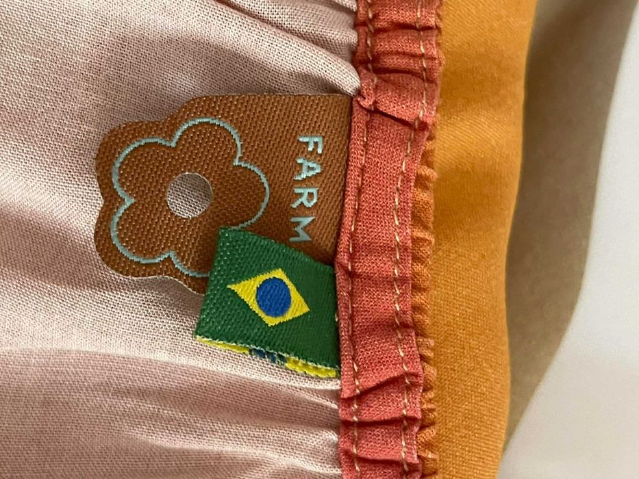 Vestido Midi Farm Rio - Um Ombro Só - Degradê Pôr do Sol
