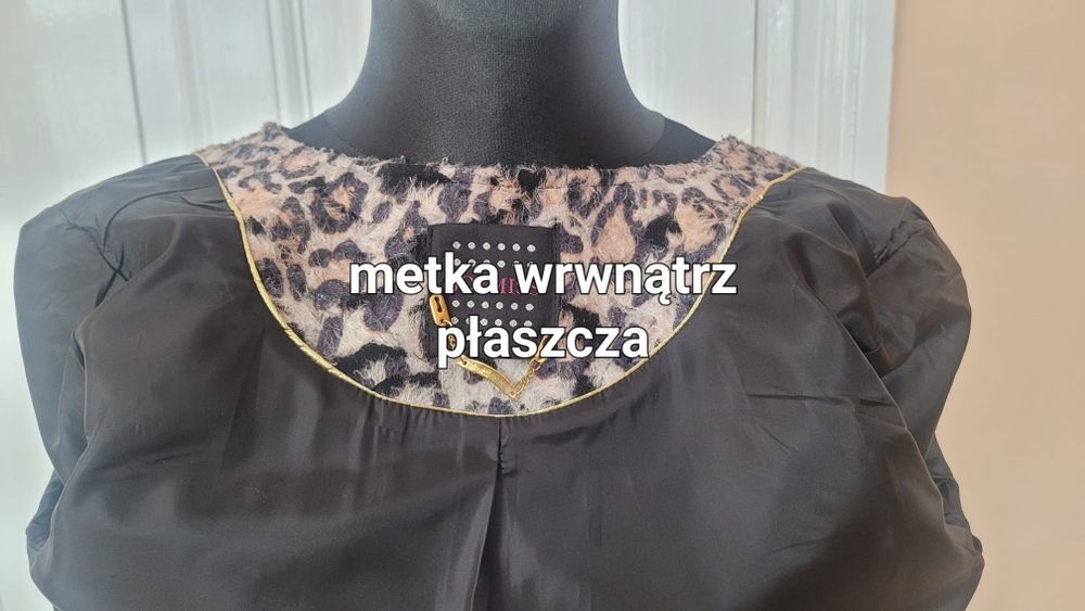 Krótki płaszczyk w panterkę, rozm.42