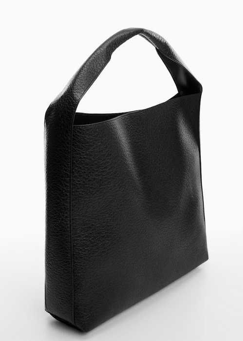 MANGO Torba torebka shopper czarna ze sztucznej skóry duża HIT pojemna