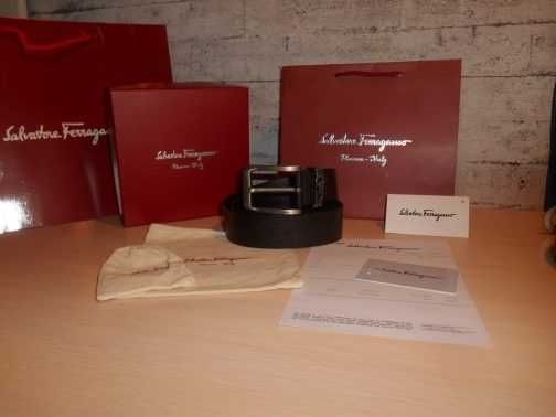 Salvatore Ferragamo pasek firmowy, skóra naturalna, Włochy 174