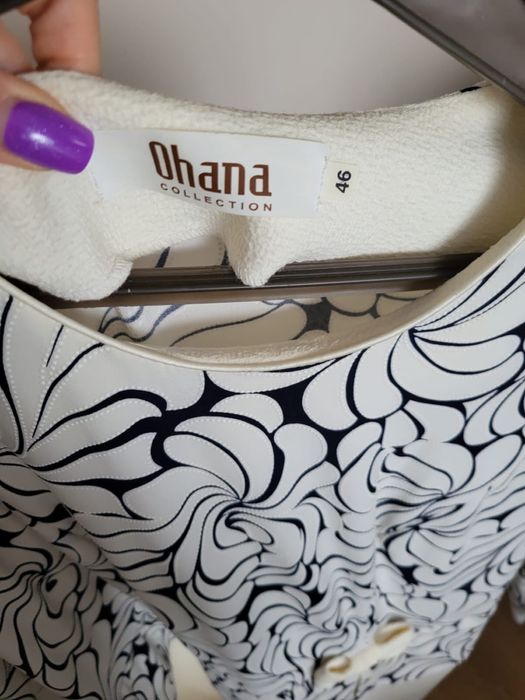 Sukienka midi maxi wzór print komunia wesele impreza 46 kwiaty