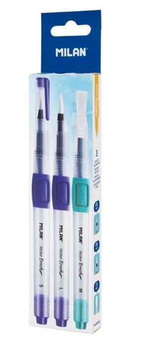 Pędzel wodny mix 3 sztuki MILAN MILAN blister,232x52 mm