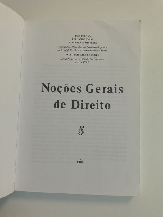 Noções Gerais de Direito, de José Falcão