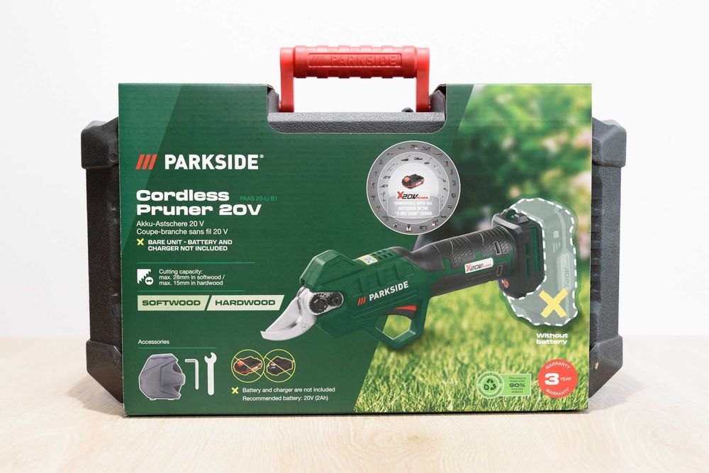 NEW! Акумуляторний секатор PARKSIDE PAAS 20-li B1 / сучкорез, гілкоріз