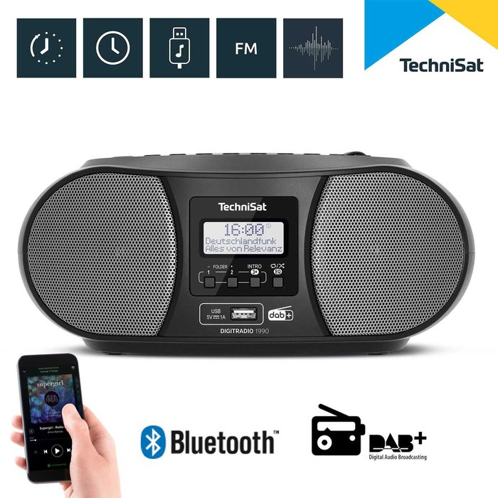 Radio DAB+ FM TechniSat DIGITRADIO 1990 Boombox CD USB Bluetooth Nowy