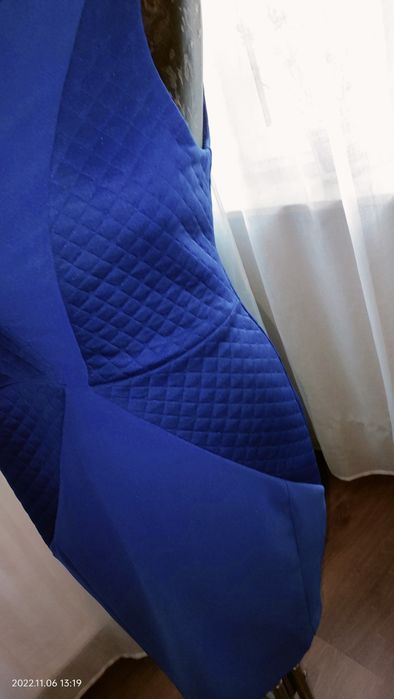Sukienka wizytowa elegancka koktajlowa chabrowa