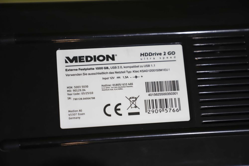 Жорсткий диск Medion HDD Drive2Go 1000GB