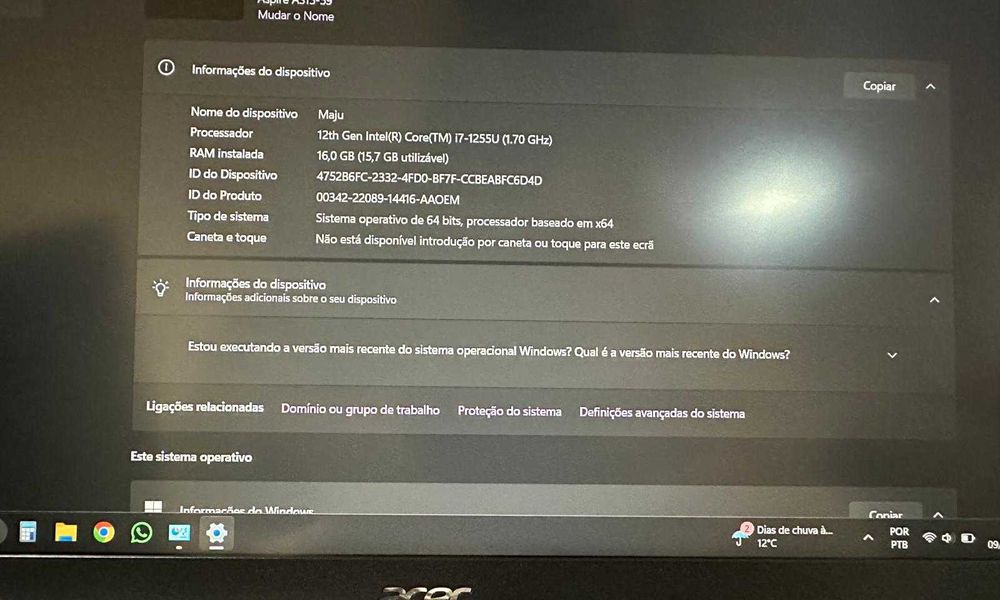 Portátil Acer Aspire 3 A315-59 i7-1255U/16GB RAM/512GB SSD