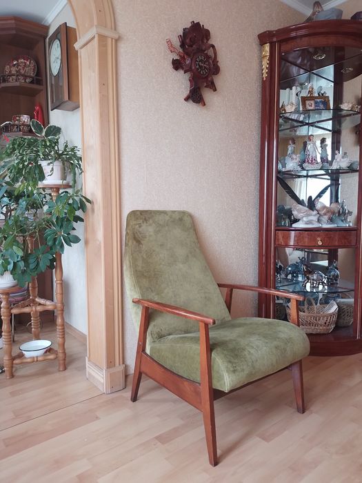Кресла, 2 шт, велюр, цвет олива