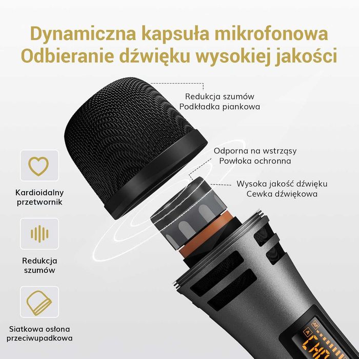 Tonor Tw320 Mikrofon Bezprzewodowy Uhf 2x Mic Karaoke Dj Wesela