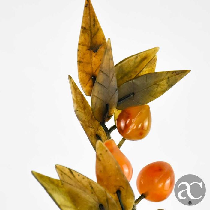 Árvore bonsai, China, feito em pedra, quartzo e jade n3