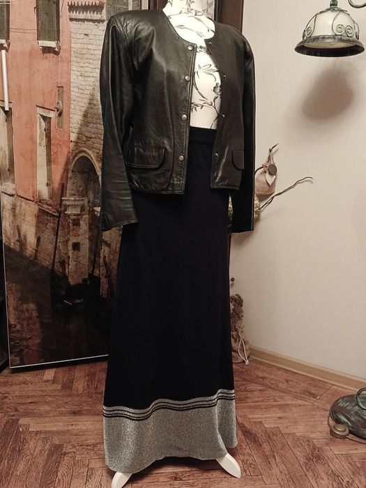 Спідниця максі в'язана довга трикотаж з люрексом