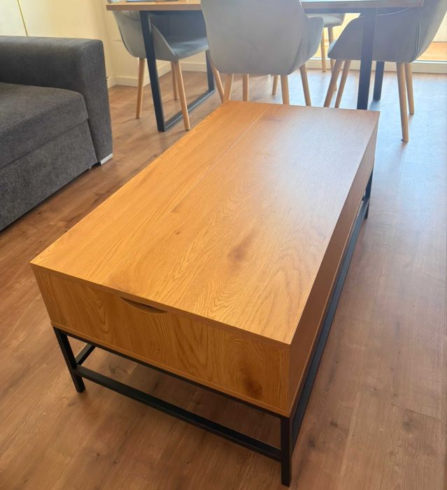 Mesa de centro c/elevação cor carvalho