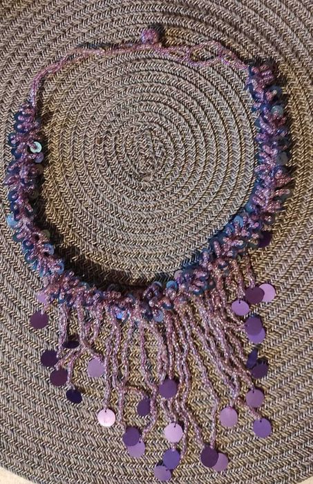 naszyjnik koraliki cekiny boho India shop hippie etno cekiny